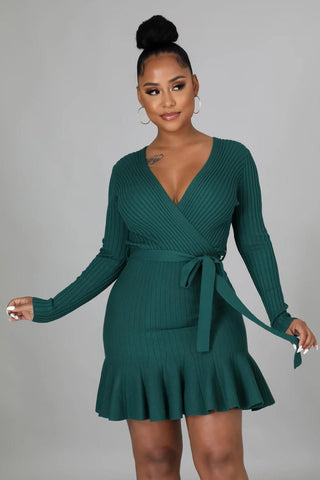 Tranquility Green | Green V-Neck Dress
