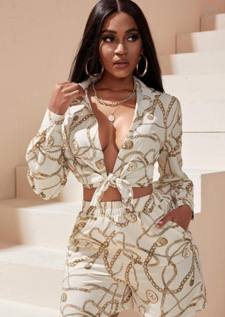 Gina | White Lux Short Set